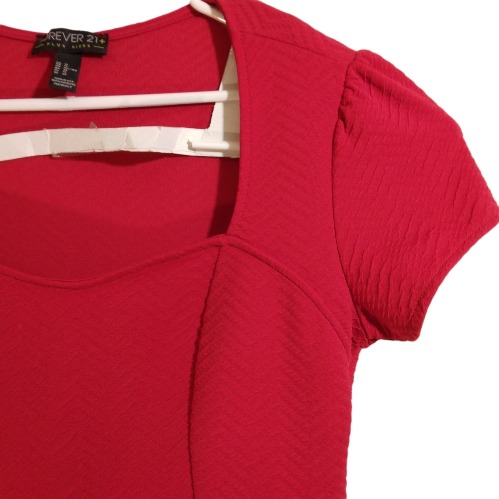 Forever 21+ plus sizes bodycan dress womens sz 1X Red made in USA - Picture 4 of 9